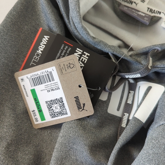 NWT puma fit power pullover hoodie. Gray/ white casual outerwear large - Picture 13 of 13